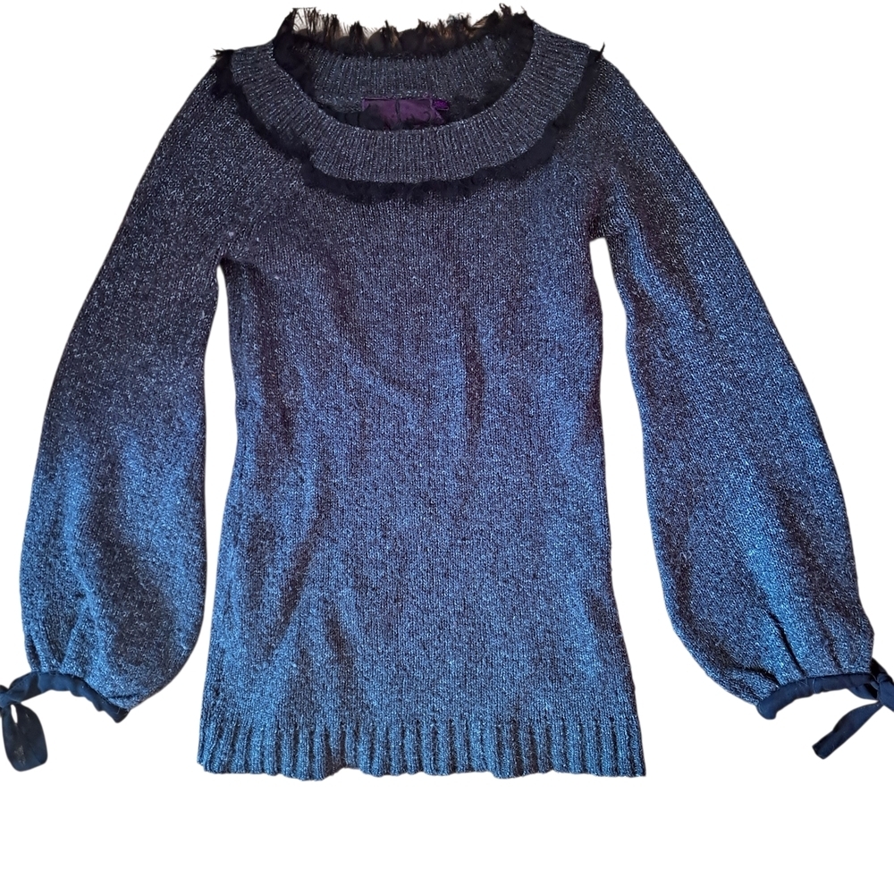 Twelve By Twelve - Black & Grey Knit Sweater - Size XS - Wool Mohair Blend